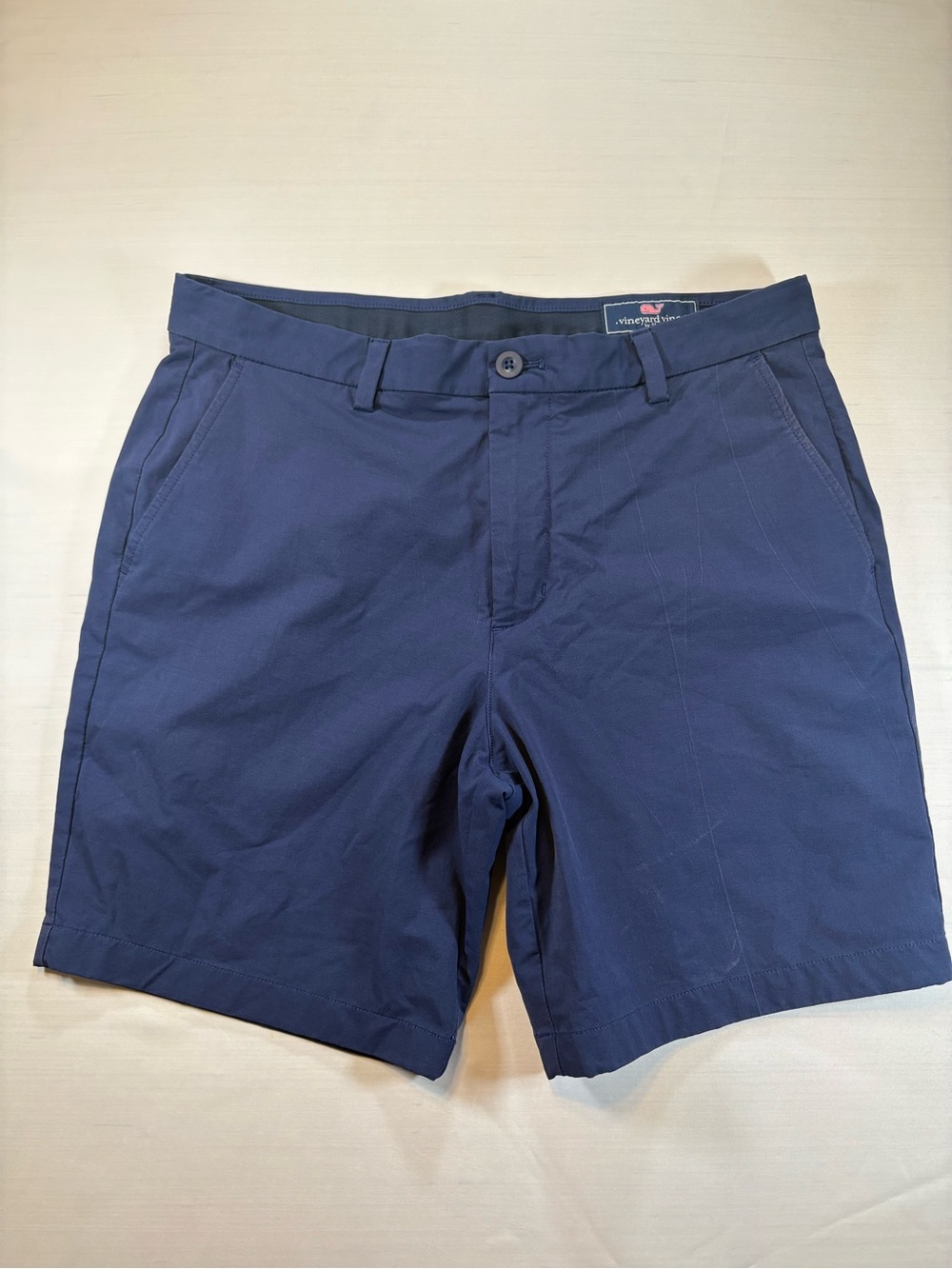 Vineyard Vines Mens 33 Navy Blue Performance Golf Shorts 8" Inseam Stretch